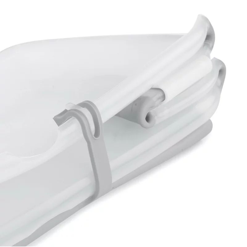 Cadita de baie cu pliere ultra-compacta, Jane, Oasis, Cu doua manere, 68 x 42 x 26 cm, Conform cu standardul european de siguranta EN 17072:2018, White