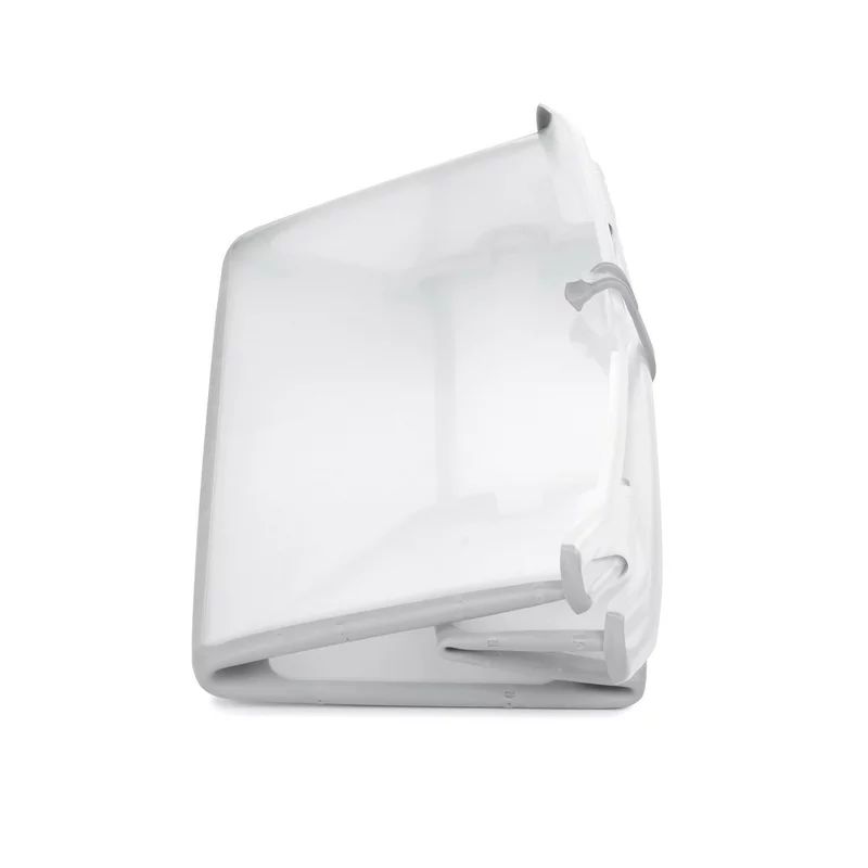 Cadita de baie cu pliere ultra-compacta, Jane, Oasis, Cu doua manere, 68 x 42 x 26 cm, Conform cu standardul european de siguranta EN 17072:2018, White