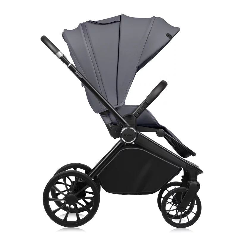 Carucior 2 in 1, Lionelo, Mika Plus, Cadru din aluminiu, Cu landou intarit si salteluta moale, Reversibil, Cu sistem de ventilatie 3D, Cu accesorii, Pana la 22 kg, Conform cu EN1888-1 EN1888-2, EN1466, Gri