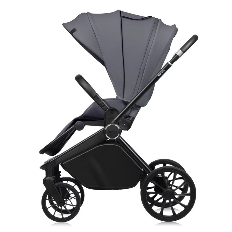 Carucior 2 in 1, Lionelo, Mika Plus, Cadru din aluminiu, Cu landou intarit si salteluta moale, Reversibil, Cu sistem de ventilatie 3D, Cu accesorii, Pana la 22 kg, Conform cu EN1888-1 EN1888-2, EN1466, Gri