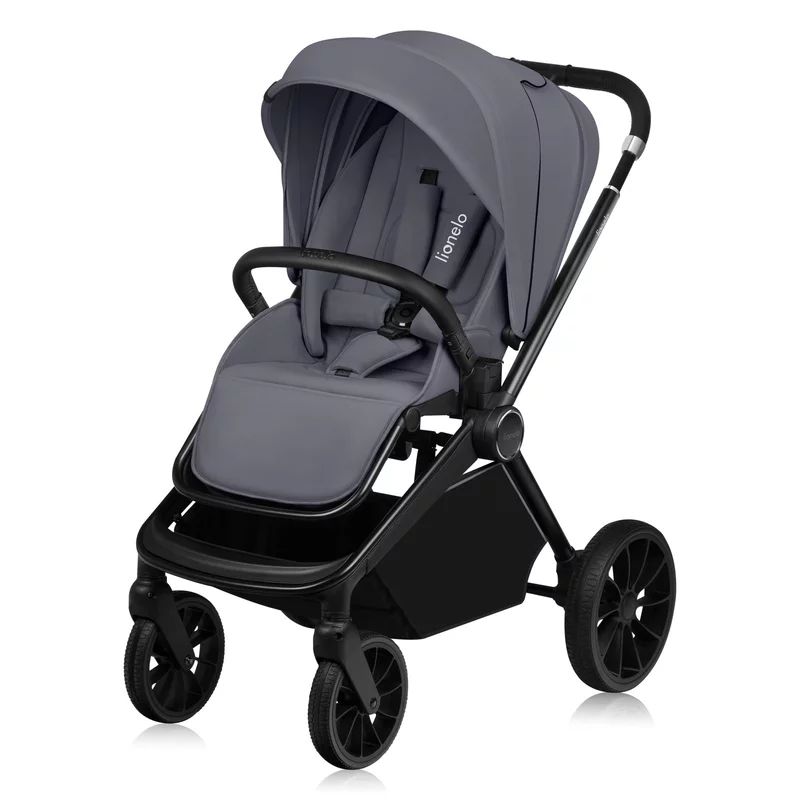 Carucior 2 in 1, Lionelo, Mika Plus, Cadru din aluminiu, Cu landou intarit si salteluta moale, Reversibil, Cu sistem de ventilatie 3D, Cu accesorii, Pana la 22 kg, Conform cu EN1888-1 EN1888-2, EN1466, Gri