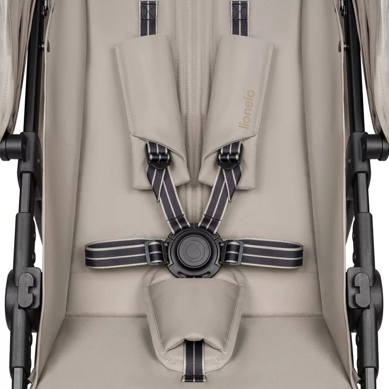 Carucior sport, Lionelo, Emerald, Pliere cu o mana, Copertina XXL UPF50+, Spatar reglabil, Suspensie completa, Roti EVA, 6- 48 luni, Pana la 22 kg, Bej