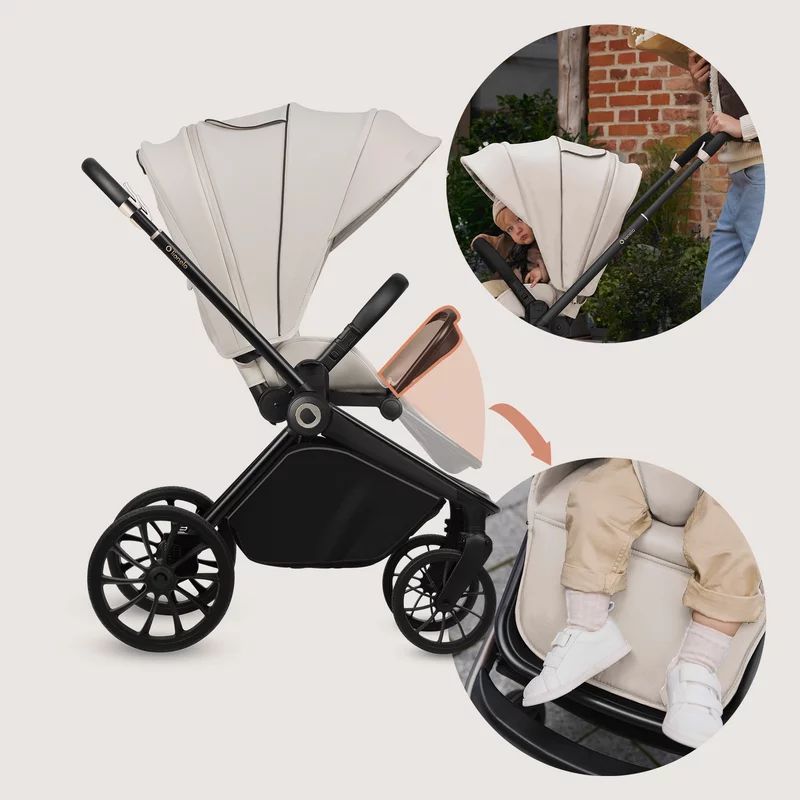 Carucior sport, Lionelo, Mika Plus, Cadru din aluminiu, Copertina XXL, Spatar reglabil in 3 pozitii, Cu accesorii, Pana la 22 kg, 6-48 luni; EN1888-1, EN1888-2 EN1466, Bej