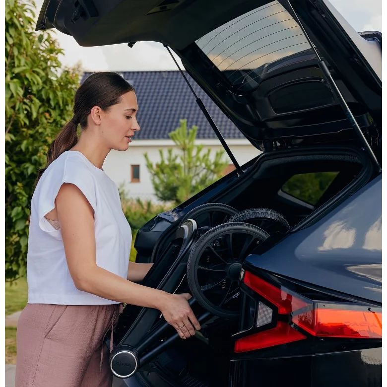 Carucior sport, Lionelo, Mika Plus, Cadru din aluminiu, Copertina XXL, Spatar reglabil in 3 pozitii, Cu accesorii, Pana la 22 kg, 6-48 luni; EN1888-1, EN1888-2 EN1466, Mocha Mousse