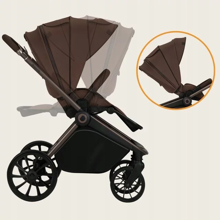Carucior sport, Lionelo, Mika Plus, Cadru din aluminiu, Copertina XXL, Spatar reglabil in 3 pozitii, Cu accesorii, Pana la 22 kg, 6-48 luni; EN1888-1, EN1888-2 EN1466, Mocha Mousse