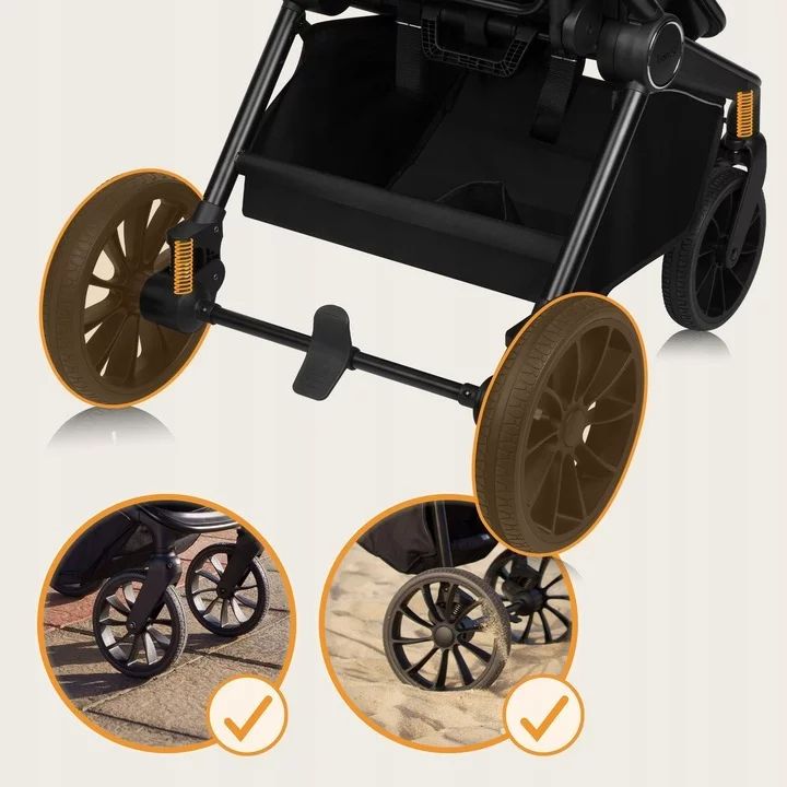 Carucior sport, Lionelo, Mika Plus, Cadru din aluminiu, Copertina XXL, Spatar reglabil in 3 pozitii, Cu accesorii, Pana la 22 kg, 6-48 luni; EN1888-1, EN1888-2 EN1466, Mocha Mousse