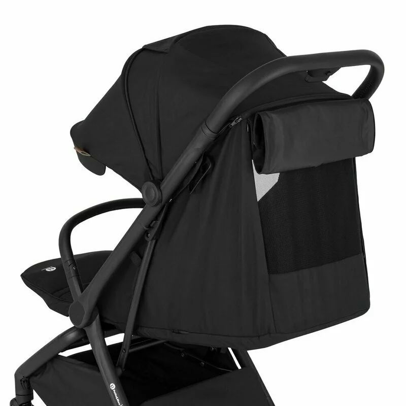 Carucior sport, Petite&Mars, Flip, Pliere compacta cu o mana, Spatar reglabil pana la pozitie de somn, Suport picioare reglabil, Copertina extensibila cu protectie UPF50+, Pana la 22 kg, 0 luni+, Negru
