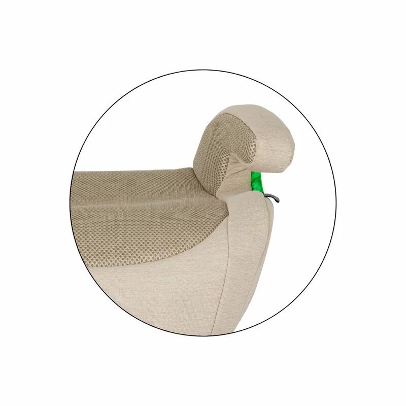 Inaltator auto, Petite&Mars, Optimus Pro, I-size, 125- 150 cm, 22-36 kg, Cu isofix, Forma ergonomica, Husa detasabila, Bej