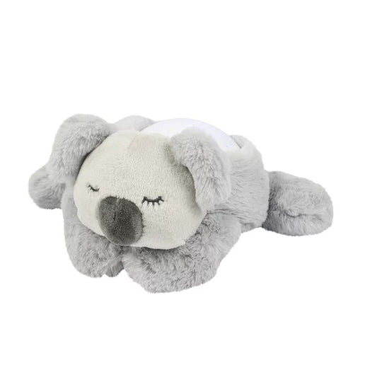 Lampa de veghe, Nattou, Cu proiectii, melodii si sunete albe, 5 sunete, 3 culori, Leduri care nu se incalzesc, Volum reglabil, Functie temporizator, Plusul se poate spala, 22x25x9 cm, Koala, Gri