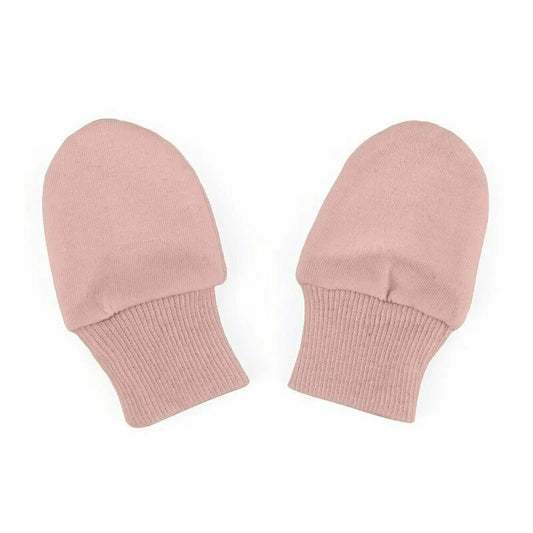 Manusi pentru nou-nascuti, Petite&Mars, Smoothie, Bumbac 100%, Material moale si respirabil, Protectie impotriva zgarieturilor, Manseta lata, 2 straturi, 6 x 10 cm, 0 luni+, Roz