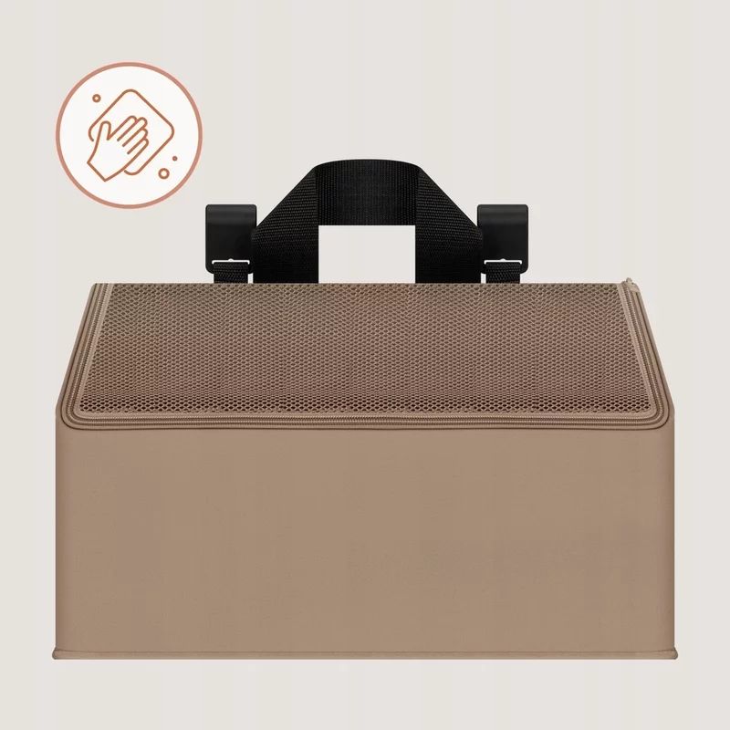 Organizator multifunctional, Lionelo, Sidepocket M, 43x15x23 cm, 3 compartimente, Universal, Constructie ranforsata, Bej