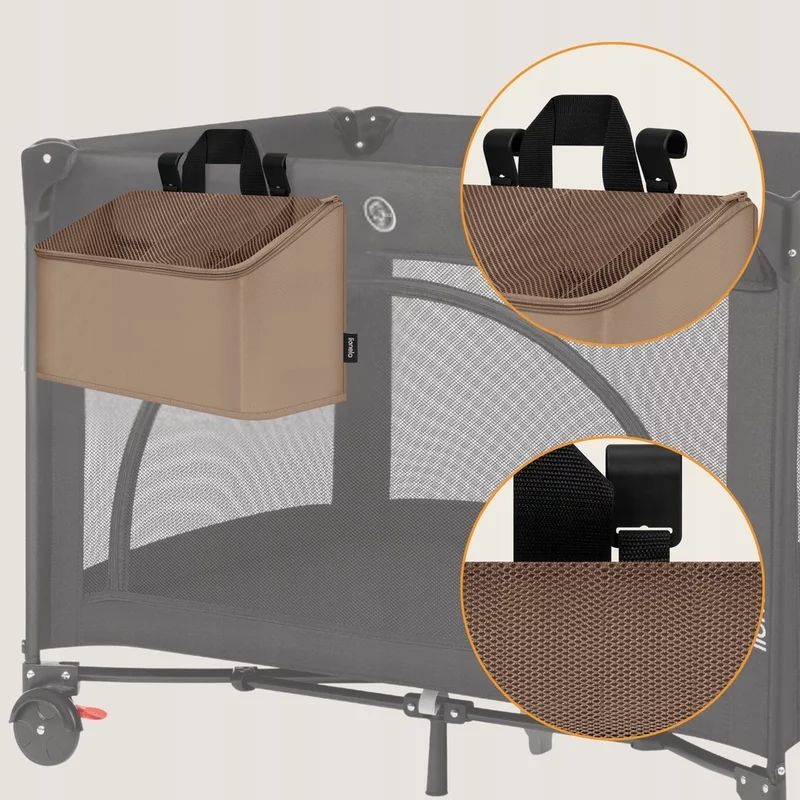 Organizator multifunctional, Lionelo, Sidepocket M, 43x15x23 cm, 3 compartimente, Universal, Constructie ranforsata, Bej