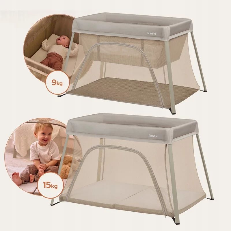 Patut multifunctional, Lionelo, Alice, 3 in 1, Material rezistent Oxford 300D, Cu iesire laterala, 0 luni+, 104×70×74 cm, Bej