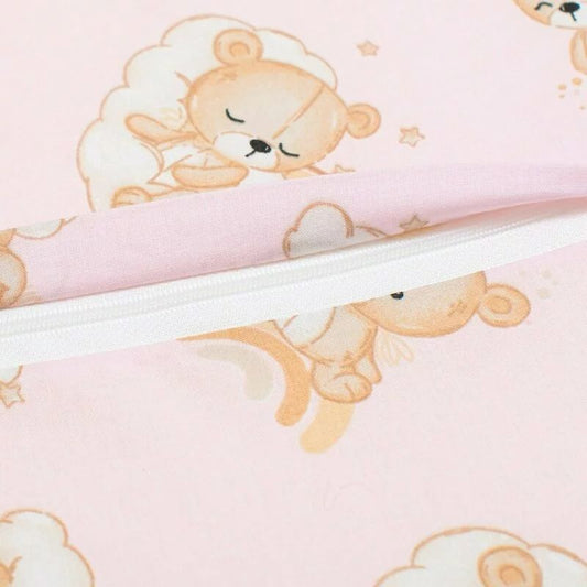 Pernuta inaltator, New Baby, Din spuma poliuretanica, Cu husa detasabila, Din bumbac, Grosime 8 cm, Bear Pink
