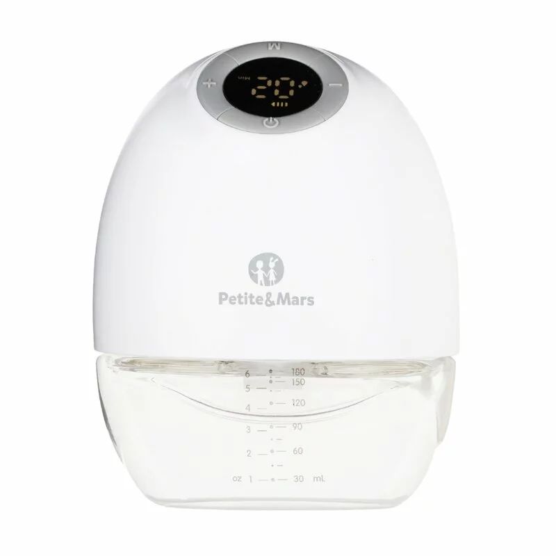Pompa de san, Petite&Mars, Gaia Duo, Portabila, Cu 3 moduri, Panou control, Autonomie pana la 2.5 h, 9 functii de masaj, Silentioasa- 55db, Capacitate 180 ml, Alb