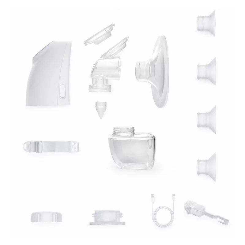 Pompa de san, Petite&Mars, Gaia Duo, Portabila, Cu 3 moduri, Panou control, Autonomie pana la 2.5 h, 9 functii de masaj, Silentioasa- 55db, Capacitate 180 ml, Alb