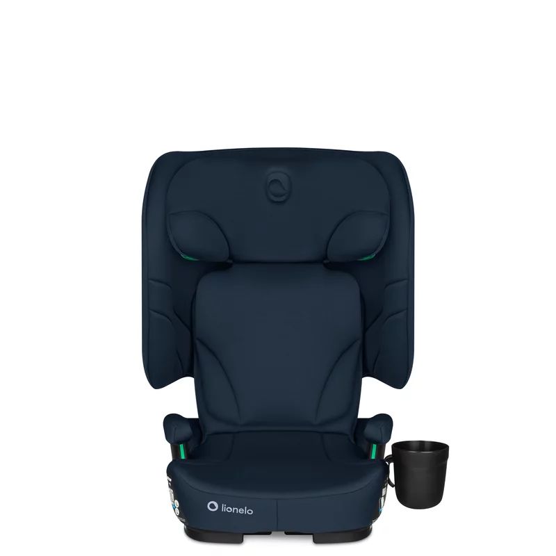 Scaun auto pliabil, Lionelo, Orin, i-Size, 100-150 cm, Tetiera reglabila in 14 pozitii, Spatar in 4 pozitii, Isofix+Top Tether, Sezut ergonomic, Husa transport, Suport sticla, Albastru