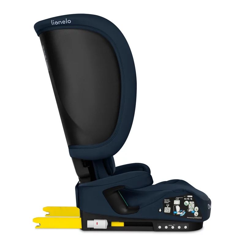 Scaun auto pliabil, Lionelo, Orin, i-Size, 100-150 cm, Tetiera reglabila in 14 pozitii, Spatar in 4 pozitii, Isofix+Top Tether, Sezut ergonomic, Husa transport, Suport sticla, Albastru