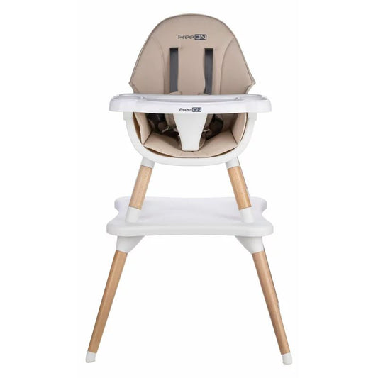 Scaun de masa, FreeON, Eos, 3 in 1, Multifunctional, Cu tavita reglabila si detasabila, Conform cu standardul european de securitate EN 14988:2017+A1:2020, Beige