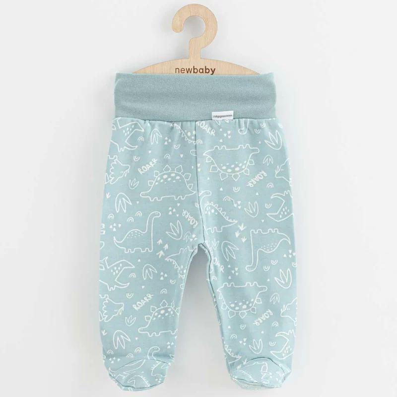 Set 3 piese, New Baby, Classic II, Include 3 perechi de pantalonasi cu botosei, Marime 56, Din bumbac 100%, Blue
