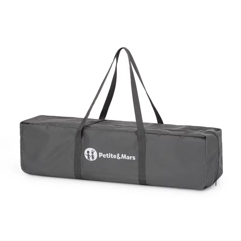 Tarc pliant, Petite&Mars, Nook, 90 x 90 cm, Pliere compacta, Include geanta de transport, Intrare laterala, Pereti din plasa, Structura stabila, Pana la 15 kg, 0 luni+, Gri