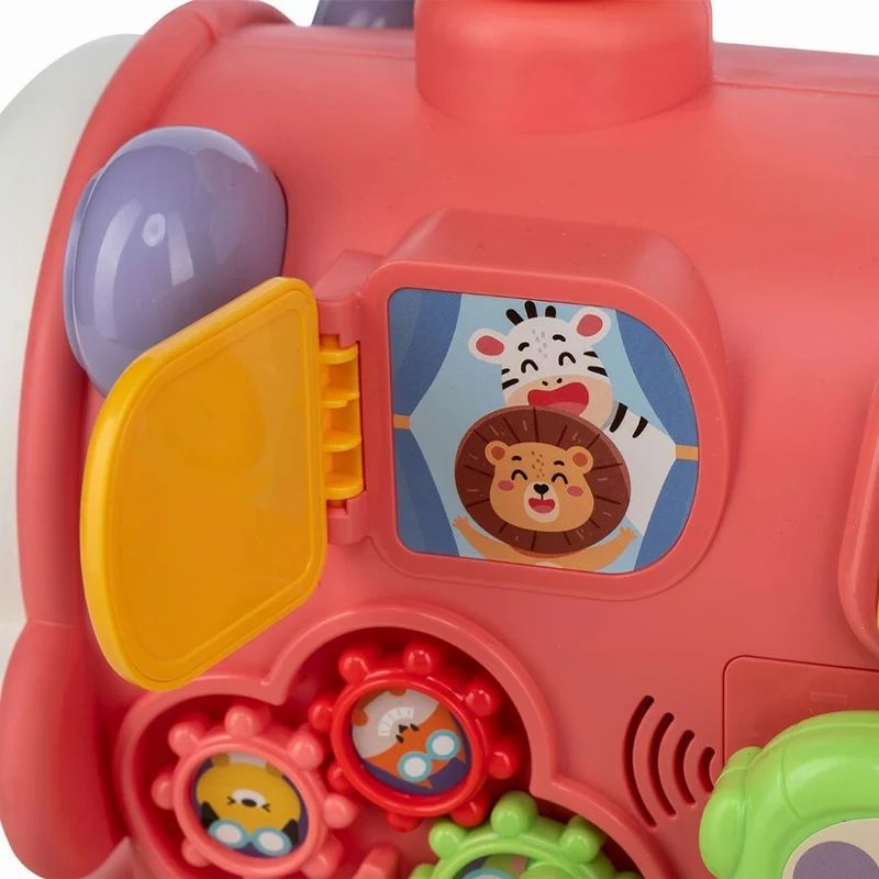 Antemergator 5 in 1 Magic Train, Free2Move, Cu diverse activitati de joaca, Panou Educational, Efecte sonore si luminoase, Pink