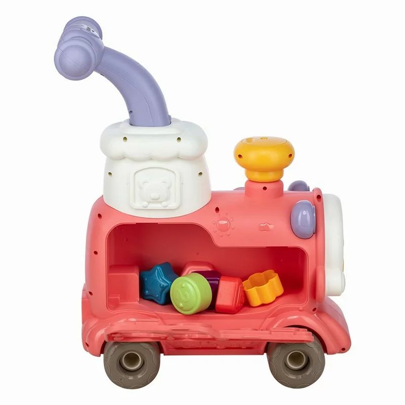 Antemergator 5 in 1 Magic Train, Free2Move, Cu diverse activitati de joaca, Panou Educational, Efecte sonore si luminoase, Pink