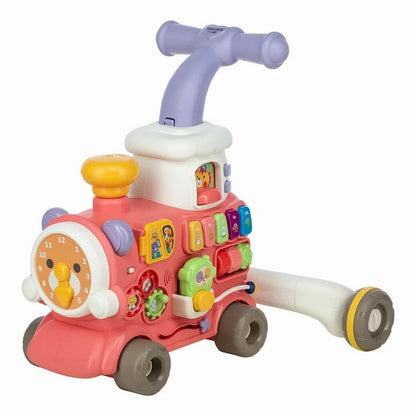 Antemergator 5 in 1 Magic Train, Free2Move, Cu diverse activitati de joaca, Panou Educational, Efecte sonore si luminoase, Pink