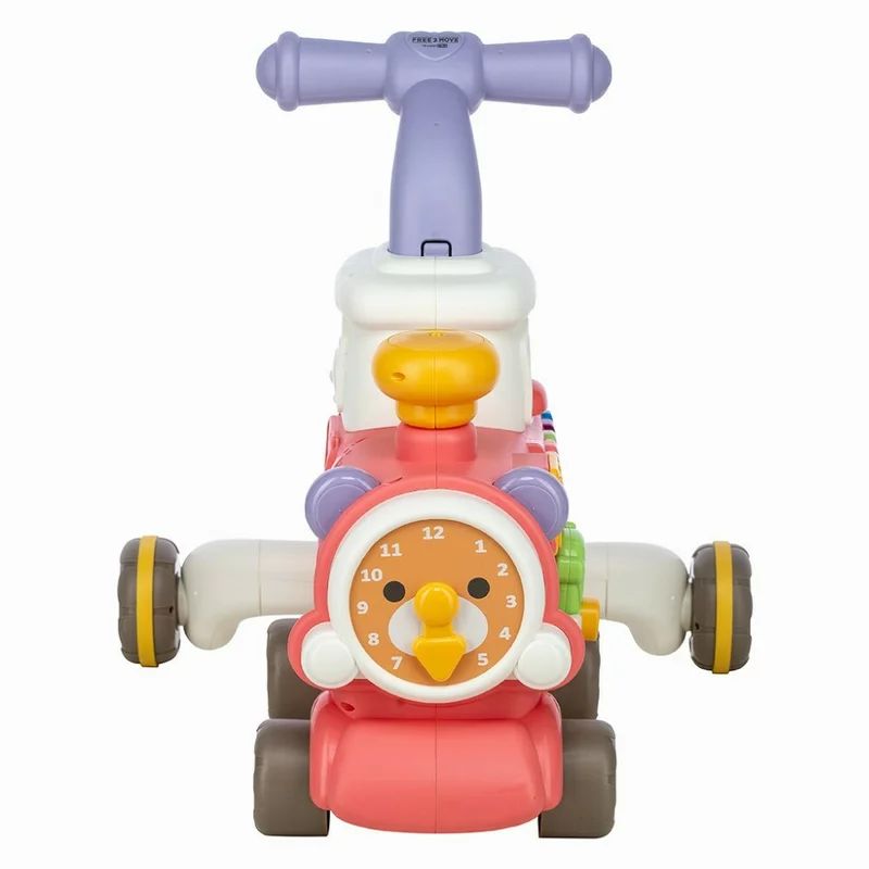 Antemergator 5 in 1 Magic Train, Free2Move, Cu diverse activitati de joaca, Panou Educational, Efecte sonore si luminoase, Pink