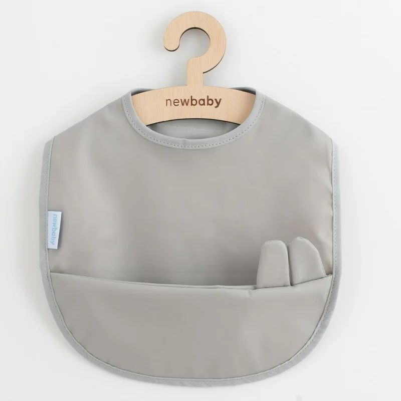 Baveta lavabila, New Baby, 35x45 cm, Grey