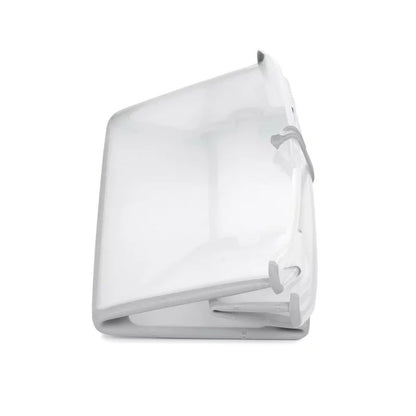 Cadita de baie cu pliere ultra-compacta, Jane, Oasis, Cu doua manere, 68 x 42 x 26 cm, Conform cu standardul european de siguranta EN 17072:2018, White