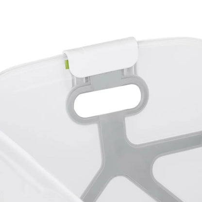 Cadita de baie cu pliere ultra-compacta, Jane, Oasis, Cu doua manere, 68 x 42 x 26 cm, Conform cu standardul european de siguranta EN 17072:2018, White