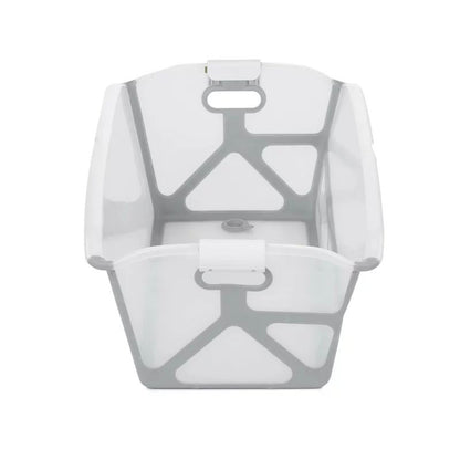 Cadita de baie cu pliere ultra-compacta, Jane, Oasis, Cu doua manere, 68 x 42 x 26 cm, Conform cu standardul european de siguranta EN 17072:2018, White