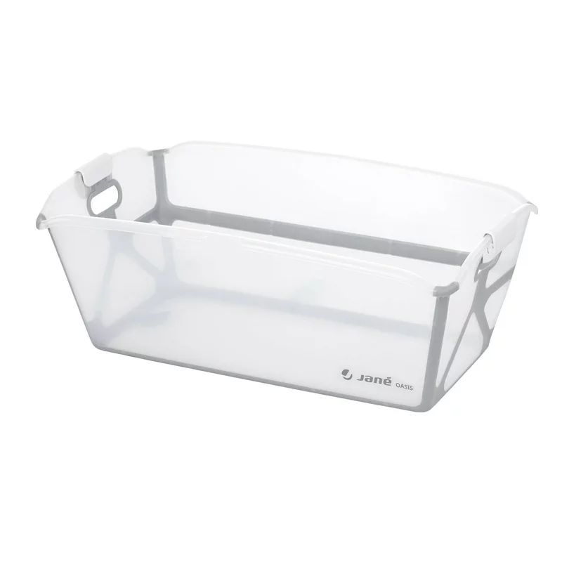 Cadita de baie cu pliere ultra-compacta, Jane, Oasis, Cu doua manere, 68 x 42 x 26 cm, Conform cu standardul european de siguranta EN 17072:2018, White