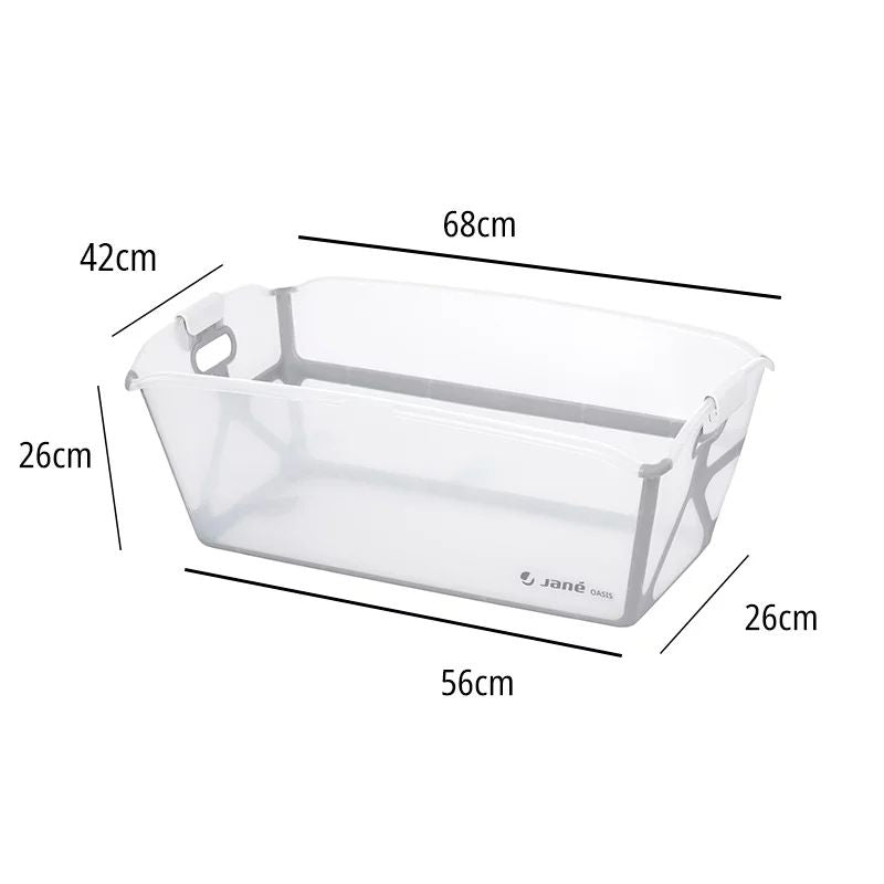 Cadita de baie cu pliere ultra-compacta, Jane, Oasis, Cu doua manere, 68 x 42 x 26 cm, Conform cu standardul european de siguranta EN 17072:2018, White