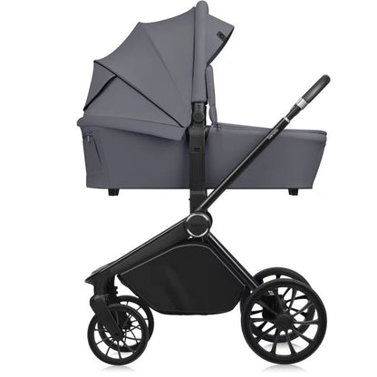 Carucior 2 in 1, Lionelo, Mika Plus, Cadru din aluminiu, Cu landou intarit si salteluta moale, Reversibil, Cu sistem de ventilatie 3D, Cu accesorii, Pana la 22 kg, Conform cu EN1888-1 EN1888-2, EN1466, Gri