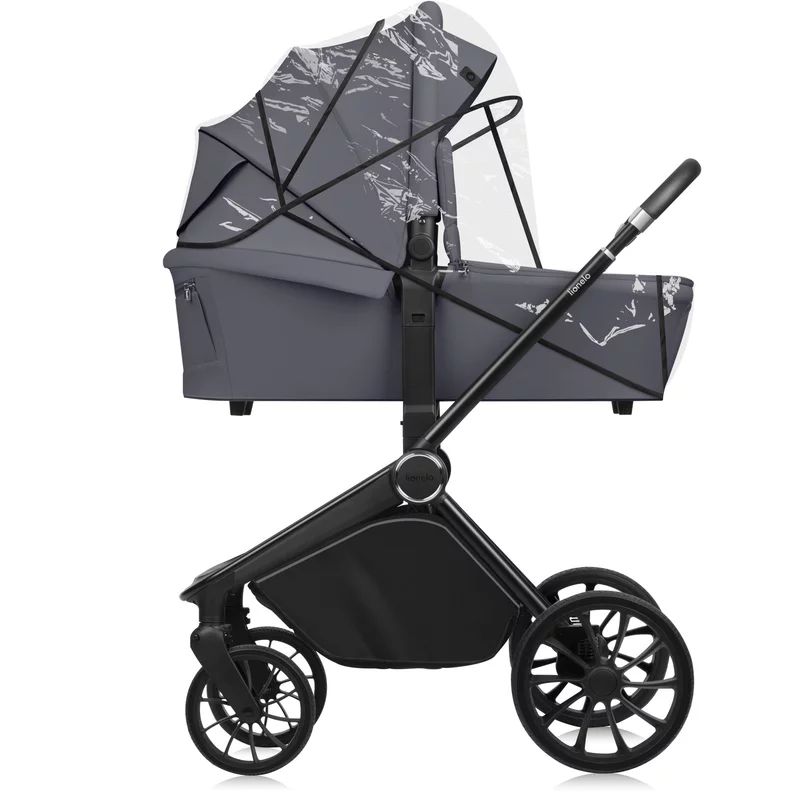 Carucior 2 in 1, Lionelo, Mika Plus, Cadru din aluminiu, Cu landou intarit si salteluta moale, Reversibil, Cu sistem de ventilatie 3D, Cu accesorii, Pana la 22 kg, Conform cu EN1888-1 EN1888-2, EN1466, Gri