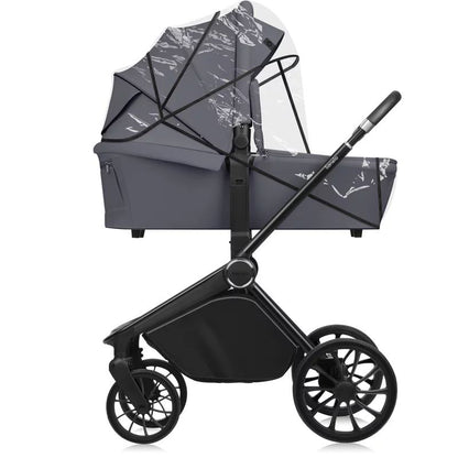 Carucior 2 in 1, Lionelo, Mika Plus, Cadru din aluminiu, Cu landou intarit si salteluta moale, Reversibil, Cu sistem de ventilatie 3D, Cu accesorii, Pana la 22 kg, Conform cu EN1888-1 EN1888-2, EN1466, Gri