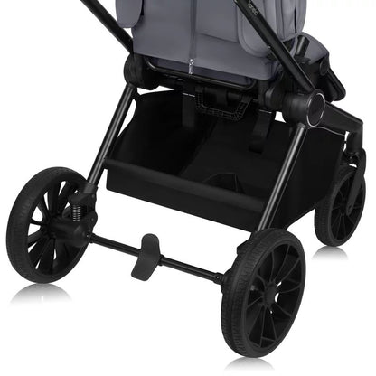 Carucior 2 in 1, Lionelo, Mika Plus, Cadru din aluminiu, Cu landou intarit si salteluta moale, Reversibil, Cu sistem de ventilatie 3D, Cu accesorii, Pana la 22 kg, Conform cu EN1888-1 EN1888-2, EN1466, Gri