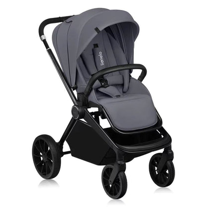 Carucior 2 in 1, Lionelo, Mika Plus, Cadru din aluminiu, Cu landou intarit si salteluta moale, Reversibil, Cu sistem de ventilatie 3D, Cu accesorii, Pana la 22 kg, Conform cu EN1888-1 EN1888-2, EN1466, Gri