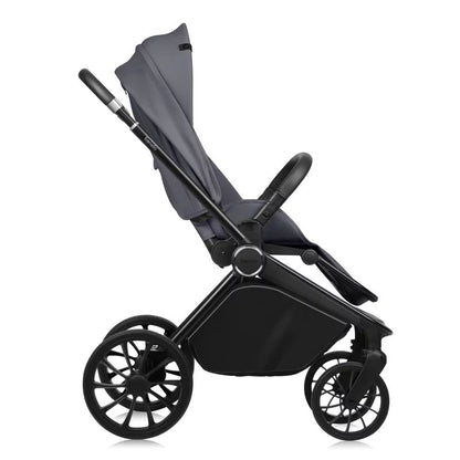 Carucior 2 in 1, Lionelo, Mika Plus, Cadru din aluminiu, Cu landou intarit si salteluta moale, Reversibil, Cu sistem de ventilatie 3D, Cu accesorii, Pana la 22 kg, Conform cu EN1888-1 EN1888-2, EN1466, Gri