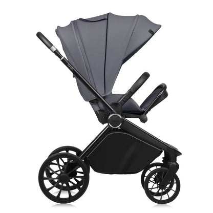 Carucior 2 in 1, Lionelo, Mika Plus, Cadru din aluminiu, Cu landou intarit si salteluta moale, Reversibil, Cu sistem de ventilatie 3D, Cu accesorii, Pana la 22 kg, Conform cu EN1888-1 EN1888-2, EN1466, Gri
