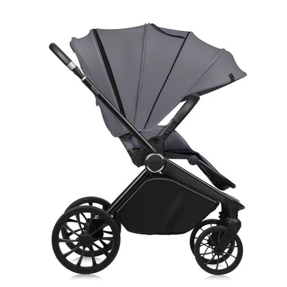 Carucior 2 in 1, Lionelo, Mika Plus, Cadru din aluminiu, Cu landou intarit si salteluta moale, Reversibil, Cu sistem de ventilatie 3D, Cu accesorii, Pana la 22 kg, Conform cu EN1888-1 EN1888-2, EN1466, Gri