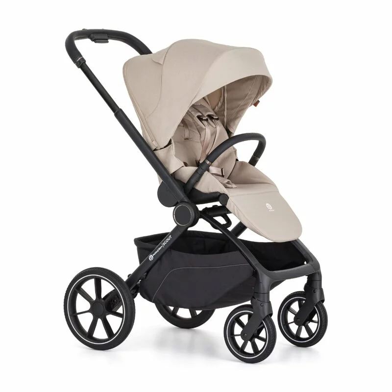 Carucior 2 in 1, Petite&Mars, Scout, Cu landou pliabil, Reversibil, Spatar si suport de picioare reglabile in 3 pozitii, Maner ajustabil, Cu accesorii, Pana la 22 kg, 0 luni+, Gri
