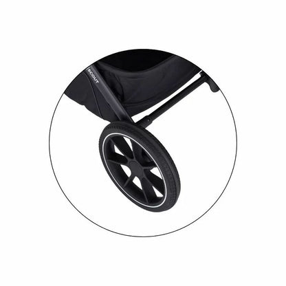 Carucior 2 in 1, Petite&Mars, Scout, Cu landou pliabil, Reversibil, Spatar si suport de picioare reglabile in 3 pozitii, Maner ajustabil, Cu accesorii, Pana la 22 kg, 0 luni+, Gri