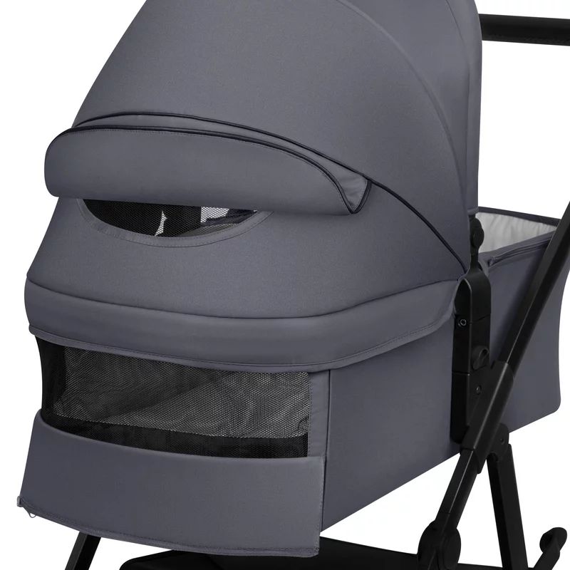 Carucior 3 in 1, Lionelo, Amber Plus, Cadru aluminiu, Cu landou intarit si salteluta moale, Cu scoica auto testata ADAC, Reversibil, Maner ajustabil, Cu accesorii, Cu ventilatie panoramica 3D, Pana la 22 kg, EN1888-1, EN1888-2, EN1466, ECE R129, Gri