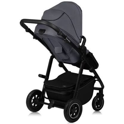 Carucior 3 in 1, Lionelo, Amber Plus, Cadru aluminiu, Cu landou intarit si salteluta moale, Cu scoica auto testata ADAC, Reversibil, Maner ajustabil, Cu accesorii, Cu ventilatie panoramica 3D, Pana la 22 kg, EN1888-1, EN1888-2, EN1466, ECE R129, Gri