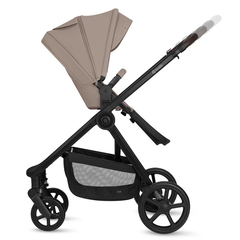 Carucior 3 in 1, Lionelo, Greet, Pana la 15 kg, Cadru aluminiu, Cu landou si salteluta moale, Cu scoica auto, Reversibil, Cu accesorii, Maner, suport pentru picioare, spatar reglabile, Bej