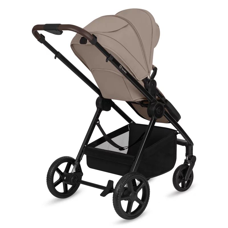 Carucior 3 in 1, Lionelo, Greet, Pana la 15 kg, Cadru aluminiu, Cu landou si salteluta moale, Cu scoica auto, Reversibil, Cu accesorii, Maner, suport pentru picioare, spatar reglabile, Bej