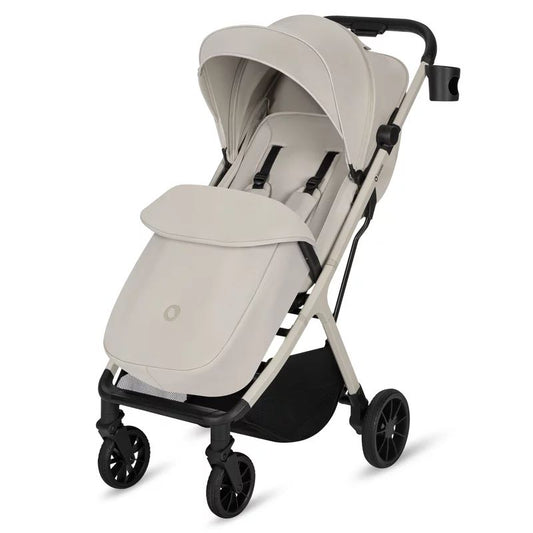 Carucior sport, Lionelo, Cloe Plus, Cu accesorii, Cadru din aluminiu, Pana la 22 kg, Usor, Pliere compacta pentru avion, cu o singura mana, Ideal pentru toate tipurile de suprafete, 6 luni+, Bej